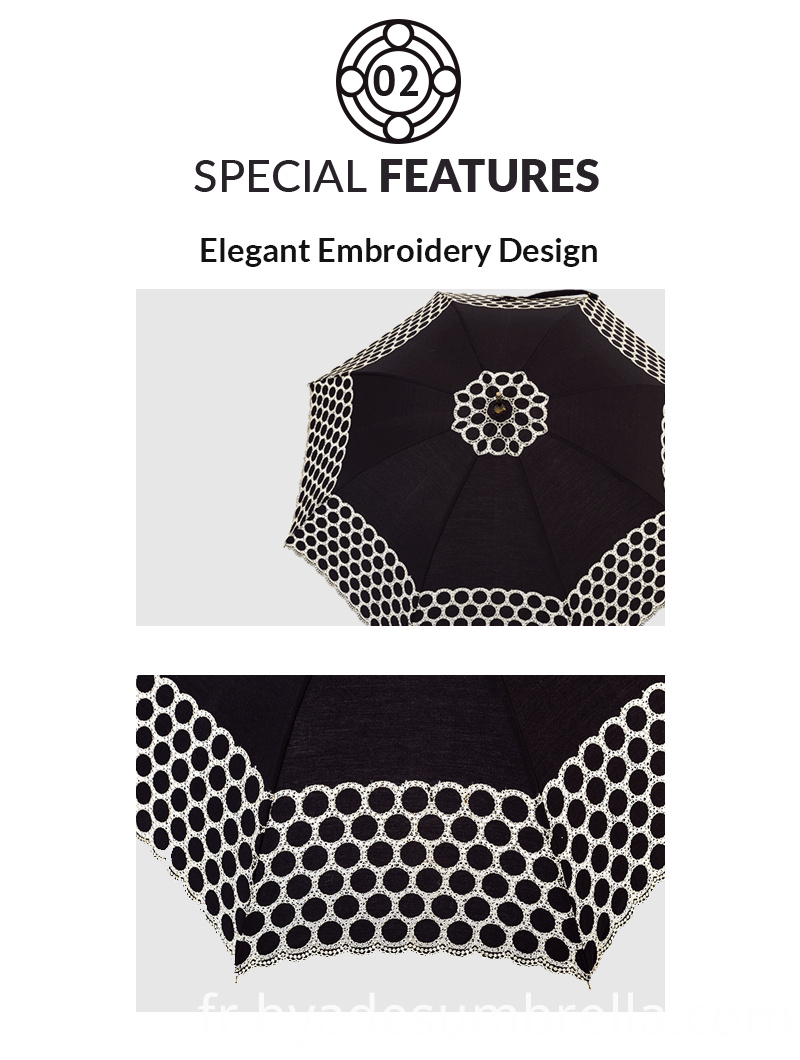 Parasol manuel ouvert parapluie droit Women Parasol Manual Open Straight Umbrella